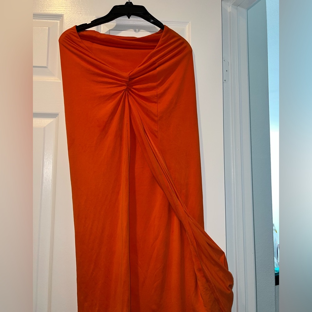 Size Medium High Split Preloved Vibrant Orange Ma… - image 4